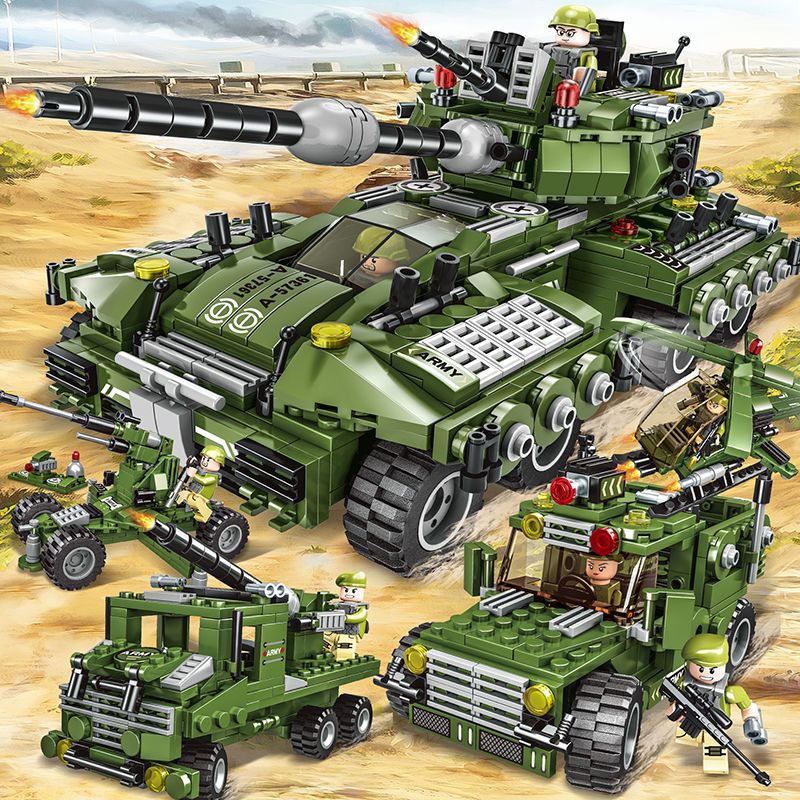 兼容乐高幻影忍者积木积木拼装玩具男孩益智坦克飞机军事乐高拼装8合1