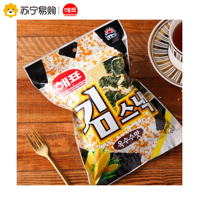 泰国进口 海牌(HAEPYO) 玉米味海苔天妇罗膨化食品40g海味即食海苔郊游休闲零食