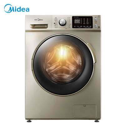 美的(Midea)MD100-1433WDXG 10公斤全自动洗干一体机滚筒洗衣机 干衣机 变频智能 家用 金色