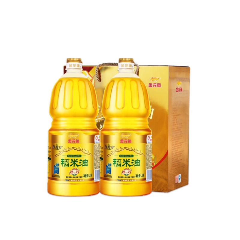 金龙鱼谷维多稻米油(礼盒装/非转基因)1.8L*2