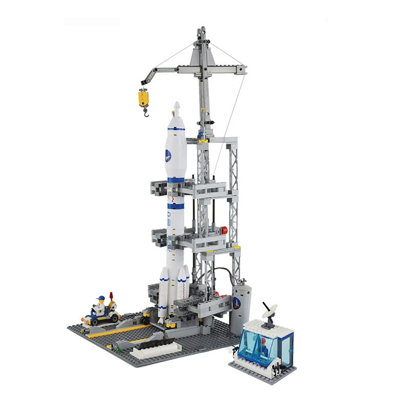 wqsc开智83001兼容乐高积木中国航天神州十号火箭卫星益智拼装玩具