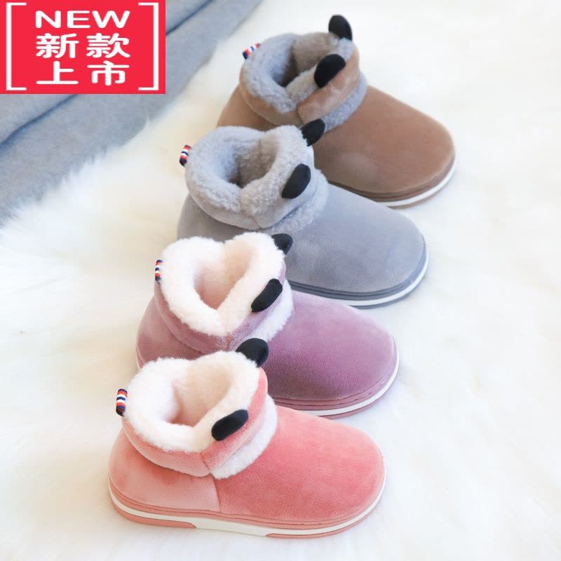 可莉允儿童棉拖鞋男童冬季加绒中大童女童宝宝卡通可爱居家小学生棉鞋冬图片