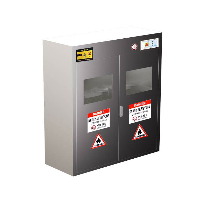 不锈钢气瓶柜 201三瓶报警高清大图
