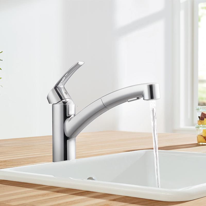 厨房龙头闪电客进口洗菜盆可旋转抽拉冷热厨房自来水龙头
