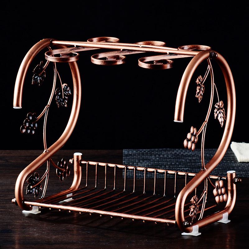 创意红酒架子欧式家用红酒杯高脚杯架葡萄酒瓶架倒挂酒杯架摆件