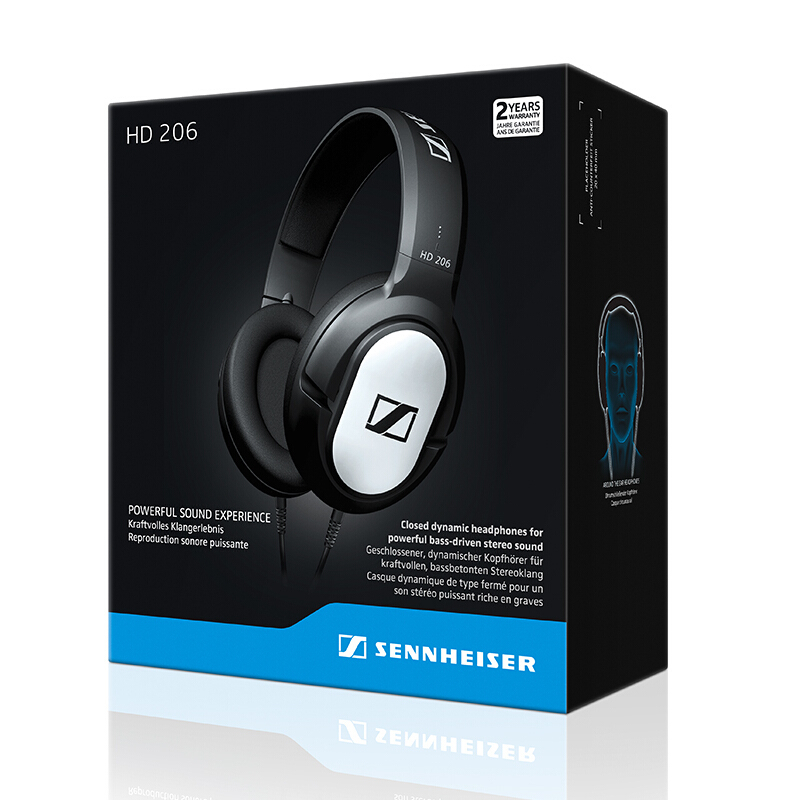 森海塞尔（Sennheiser）HD 206 专业录音监听 耳机 黑色