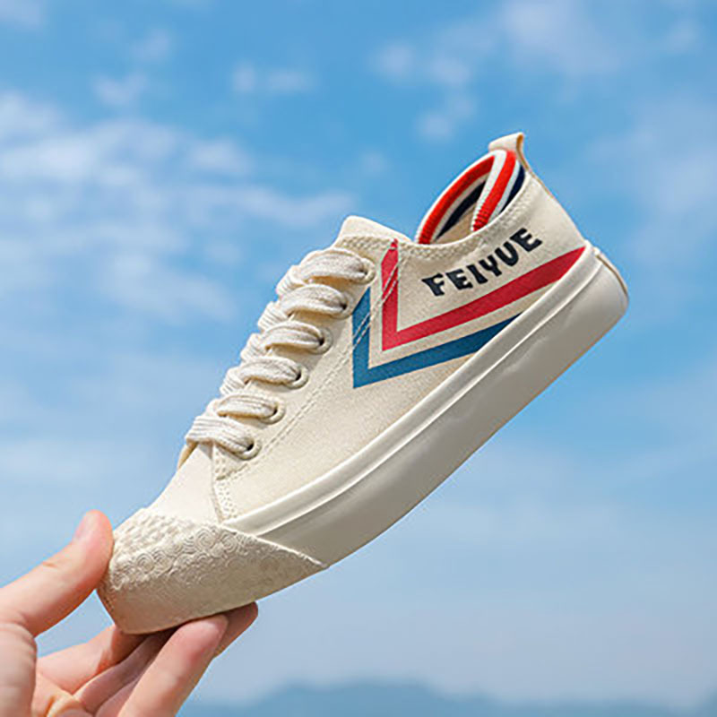 Feiyue/飞跃女鞋低帮帆布鞋米色系带休闲潮流百搭新款男鞋2255