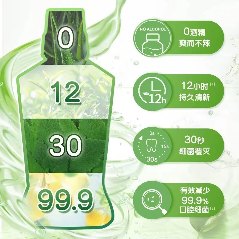 高露洁漱口水无酒精杀菌除异味口腔持久清新温和不刺激家庭装