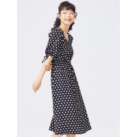 [2件2折价:29]美特斯邦威连衣裙女新款夏女都市V领纽扣连衣裙斑点裙桔梗裙