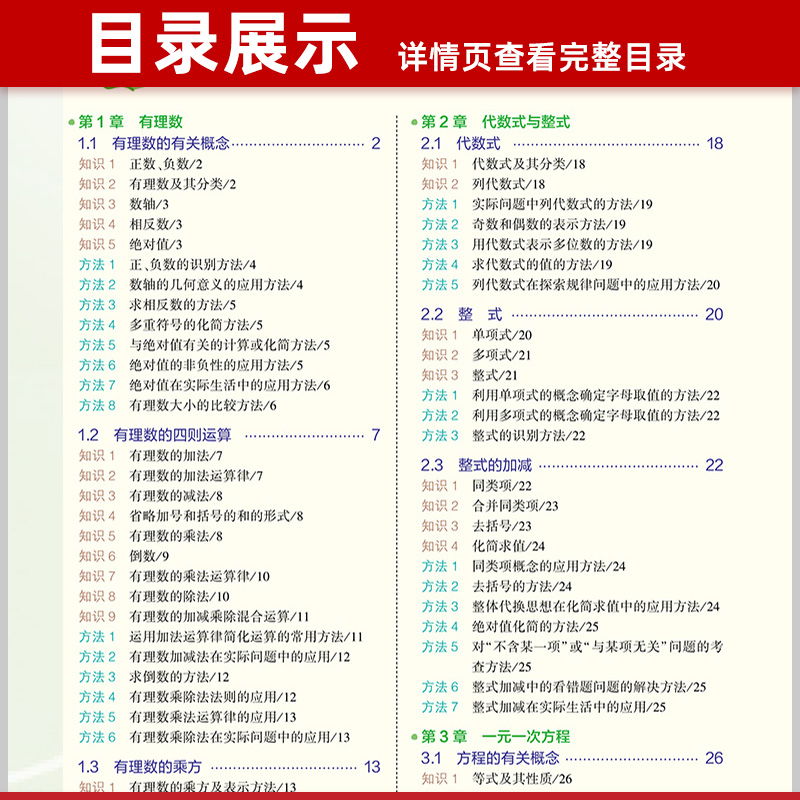 数学 初中通用 [友一个正版]2023版初中知识清单数学 初一初二初三通用版 初中生七八九年级53中考总复习资料 789高清大图