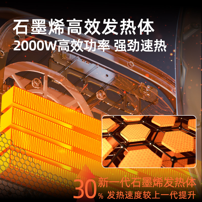 奥克斯暖风机浴室防水速热小壁挂式电暖神器暖气石墨烯NDY-G20BS 语音款高清大图