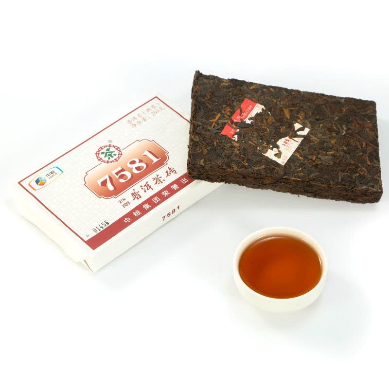 中茶茶叶云南普洱茶熟茶茶砖7581 紧压茶250g【价格图片品牌报价