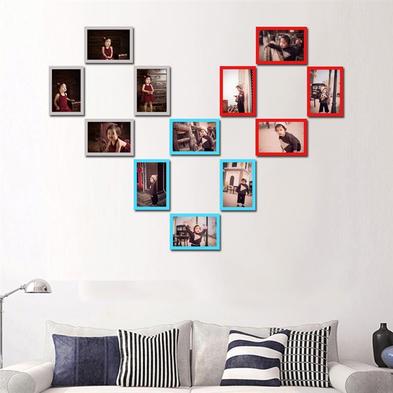 12框心形照片墙简约创意挂墙装饰相框