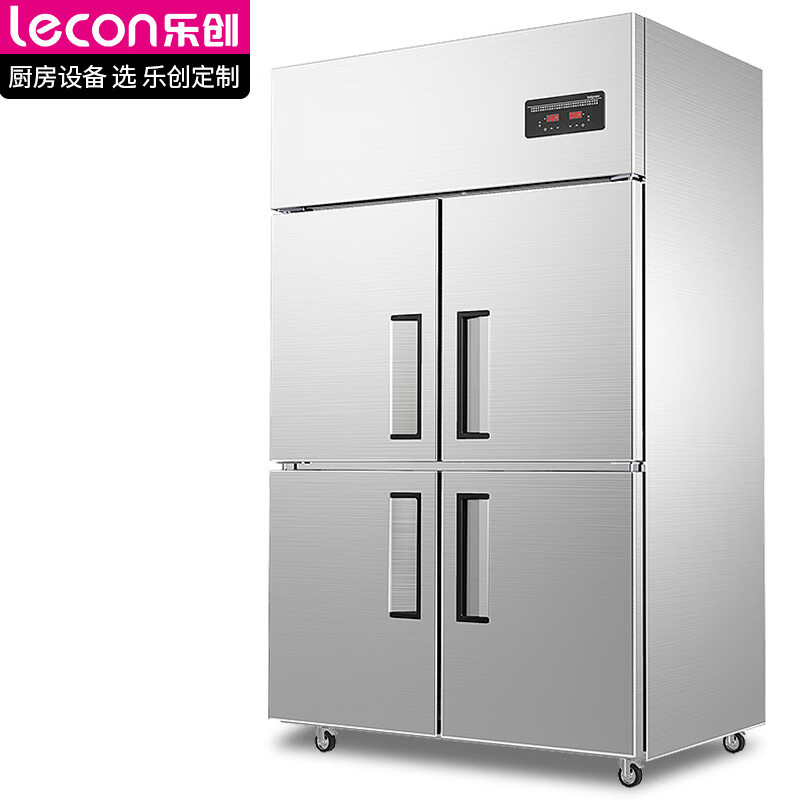 乐创(lecon)商用四门冰柜立式厨房髙身雪冷藏冷冻保鲜高柜双压缩机冰箱双温【工程款】LC-J-SM03