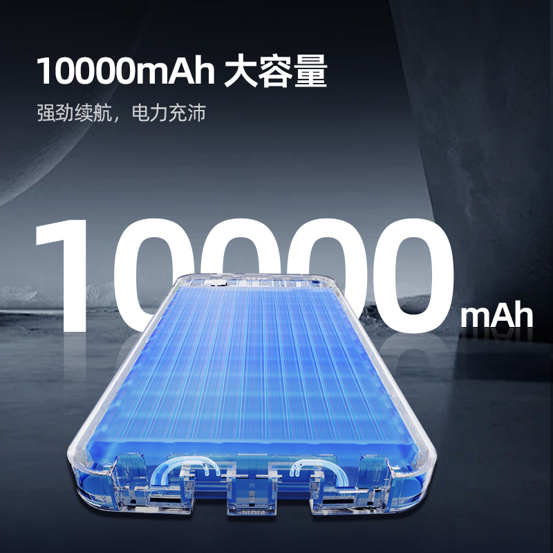 爱沃可[3C认证可上飞机]UBS004 大容量移动电源 10000毫安/lightning+type-c适用/白色高清大图