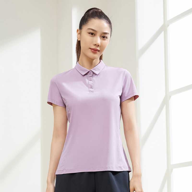 361°运动t恤女夏季新款防晒户外冰感POLO衫女士透气跑步翻领T