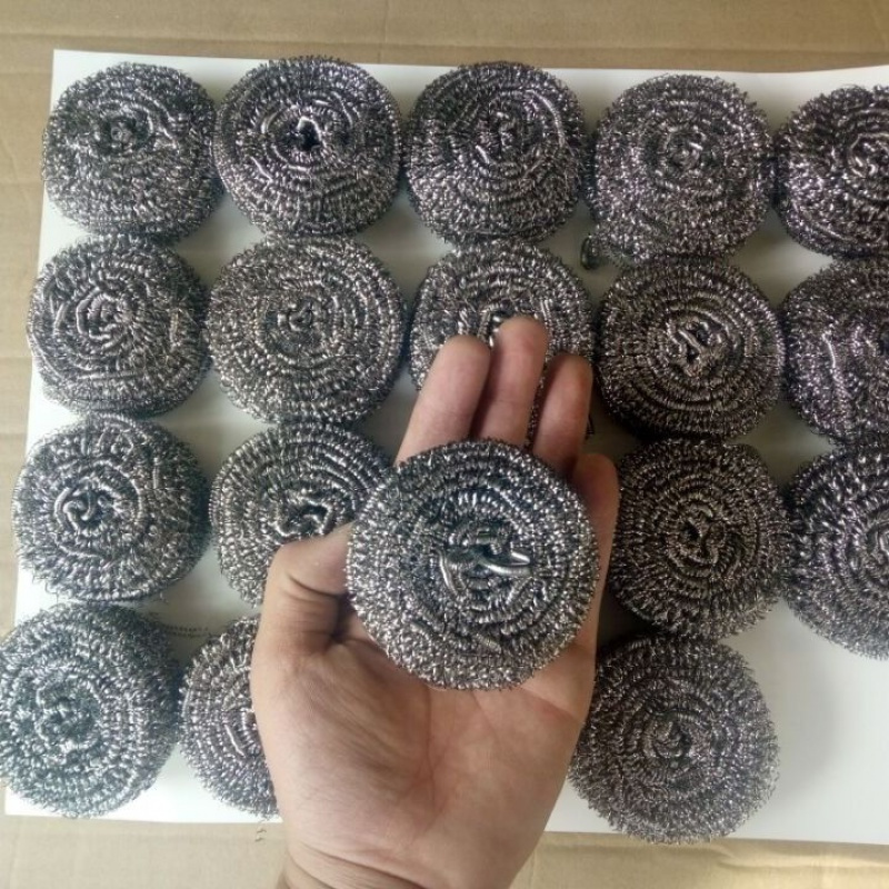 中号20个钢丝球1把刷不锈钢钢丝球金刚砂清洁球铁丝刷碗洗碗刷锅长柄