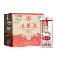 五粮液WULIANGYE 39度 新普五 水晶装 500ml 浓香型白酒 6瓶整箱装礼盒装(原开箱)