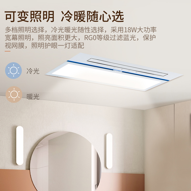 友邦集成吊顶风暖浴霸排气扇照明一体卫生间取暖浴霸灯暖风机浴室DZ008