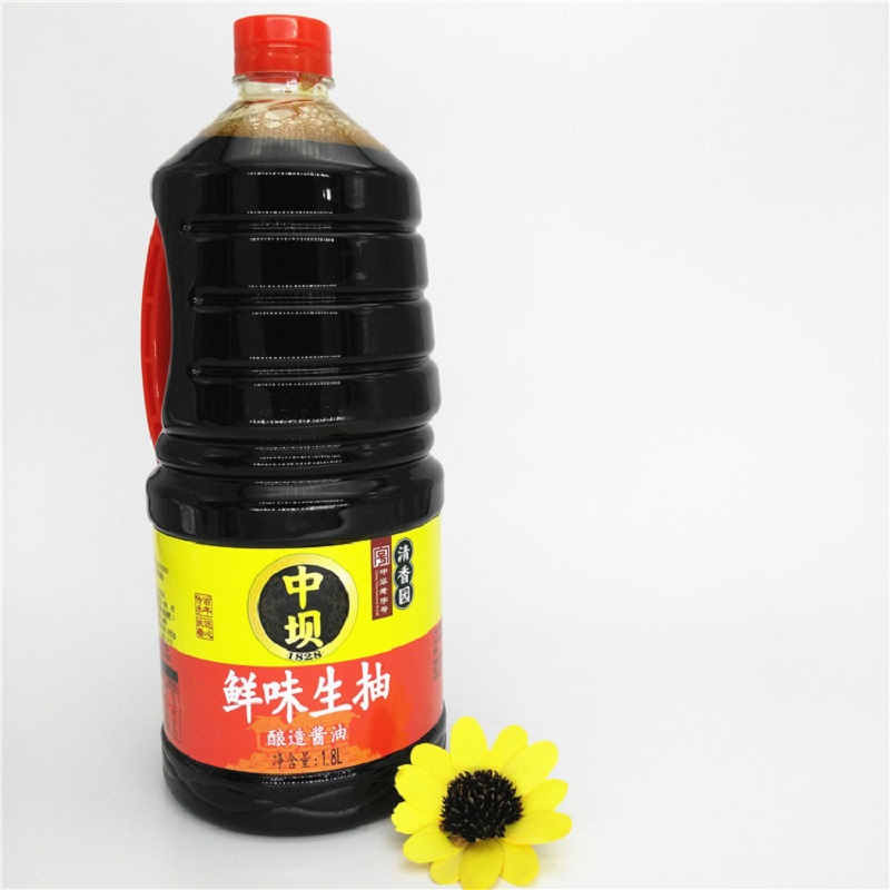 中坝 鲜味生抽酱油1.8L装单瓶装厨房调味品