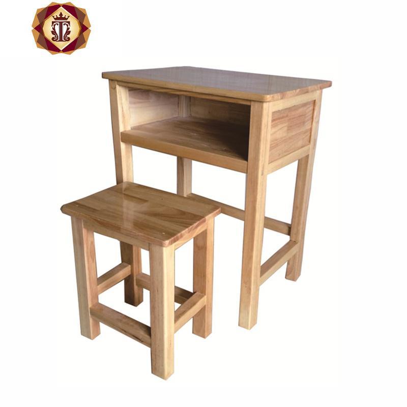 三维工匠加厚实木质课桌椅学校老式中小学生学桌补辅导培训班教室