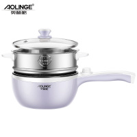 奥林格(AOLINGE)H-R16炒菜宿舍学生煮面小电锅火锅家用电煮锅小功率迷你1-2人电热锅1.5L香芋紫不粘带蒸笼