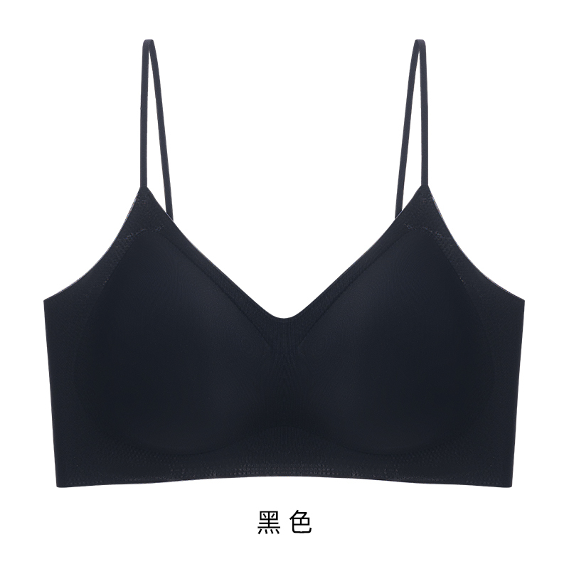 猫人凉感冰丝吊带内衣女士细肩带无痕美背超薄聚拢背心式文胸罩