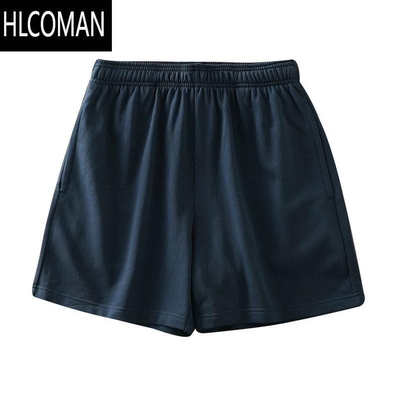 HLCOMAN毛圈短裤男夏季2025新款潮牌休闲美式百搭宽松透气运动五分裤