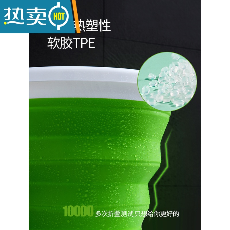 敬平折叠水桶带盖车载洗车用便携式旅行户外钓鱼家用大容量储水折叠桶 小号5L带盖[橙色]送挂钩1个高清大图