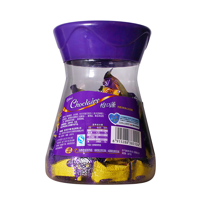 怡口莲 榛仁味巧克力味夹心太妃糖300g/罐 亿滋出品