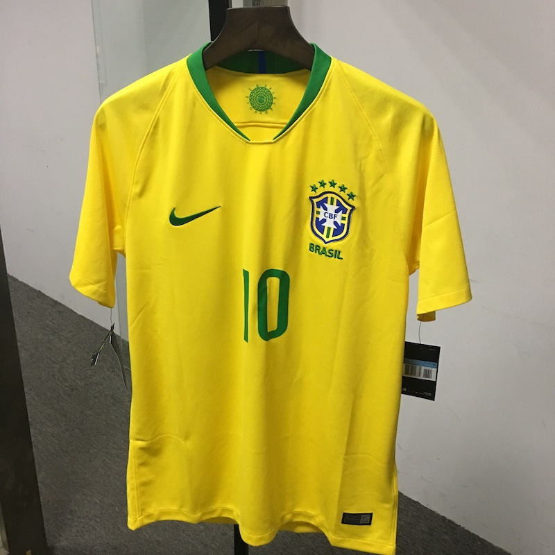 耐克2018世界杯巴西足球队服主场内马尔10号短袖球衣 正品893856-749