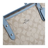COACH 蔻驰 奢侈品 欧美时尚纯色硬皮革拉链手提包单肩托特包