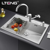 蓝藤卫浴(LANTENG) 厨房手工槽单槽304不锈钢洗菜盆洗碗池水槽套装