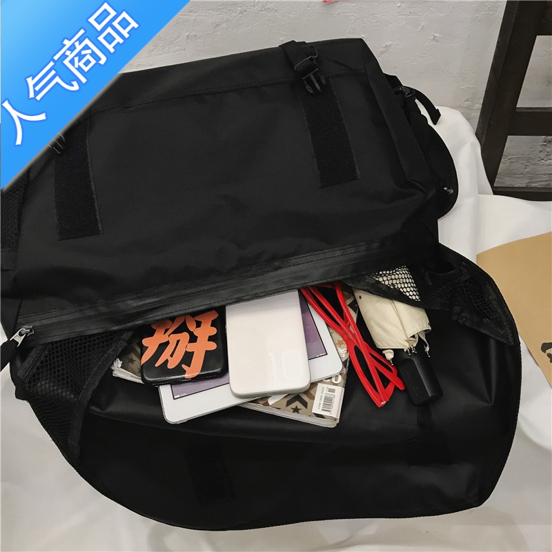 封后街头潮流原宿机能包ins工装包学生女男潮牌大容量反光单肩斜跨包斜挎包男