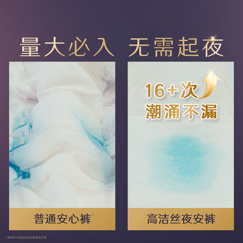 高洁丝(Kotex)蜜桃小姐安睡裤安心裤L号2条适合腰围60-100cm夜安裤裤型卫生巾高清大图