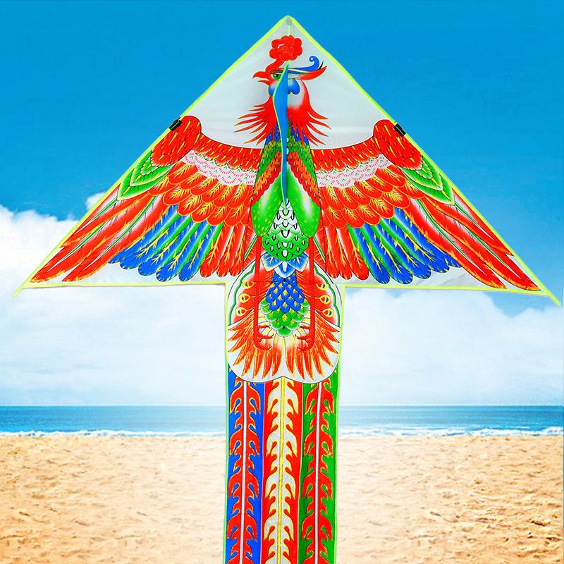 潍坊烫金凤凰风筝微风平稳好飞大型长尾儿童易飞风筝线轮s6