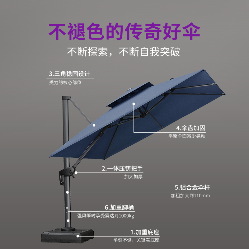 紫叶户外伞庭院伞花园别墅室外罗马伞太阳伞 sunbrella户外遮阳伞高清大图