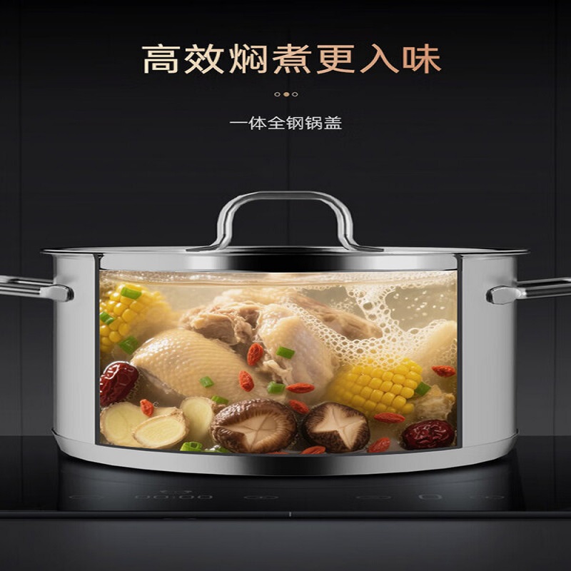 福腾宝燃气灶专用不锈钢双层蒸锅蒸笼炖汤锅家用大容量无涂层锅具 Inspiration Plus蒸锅 2层 24cm高清大图
