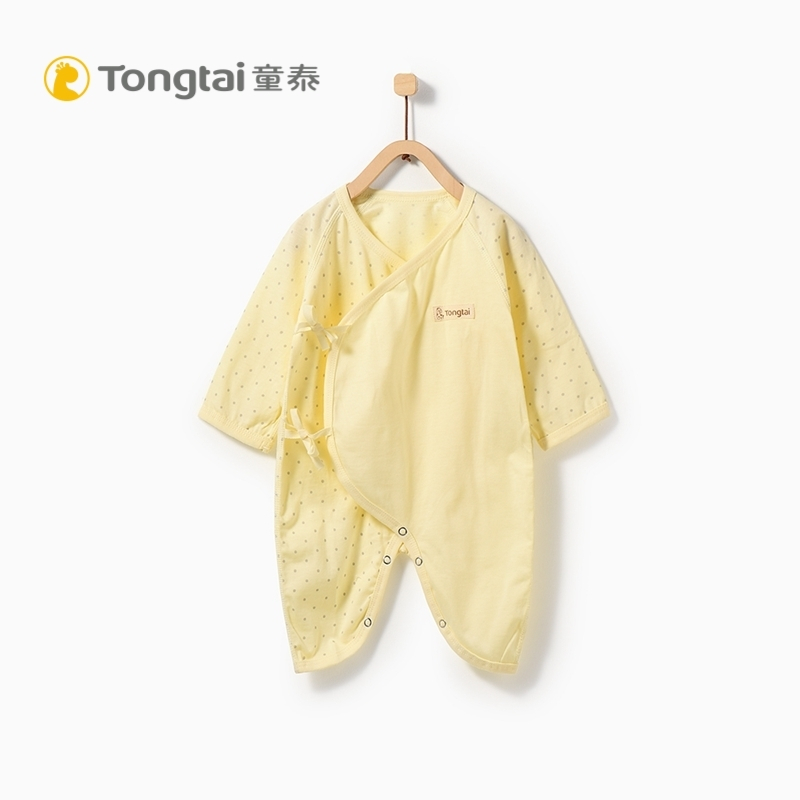 童泰TONGTAI婴幼儿内衣纯棉初生儿夏季薄款蝴蝶哈衣0-6个月宝宝连体衣爬爬服婴幼儿通用66cm