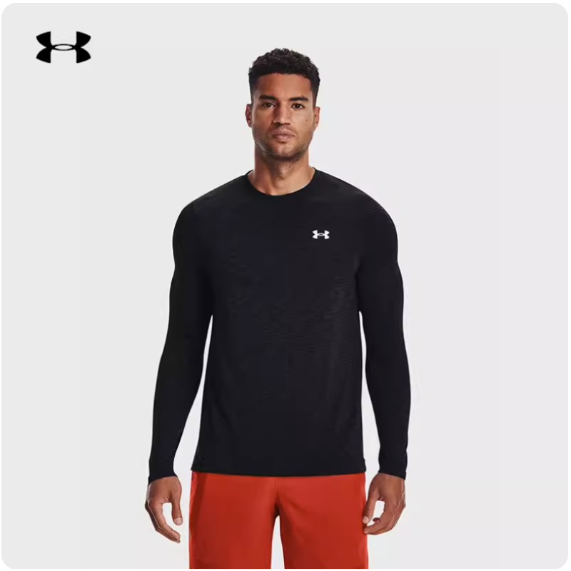 花纹健身训练运动圆领长袖t恤1359873 13598视频介绍_安德玛(under