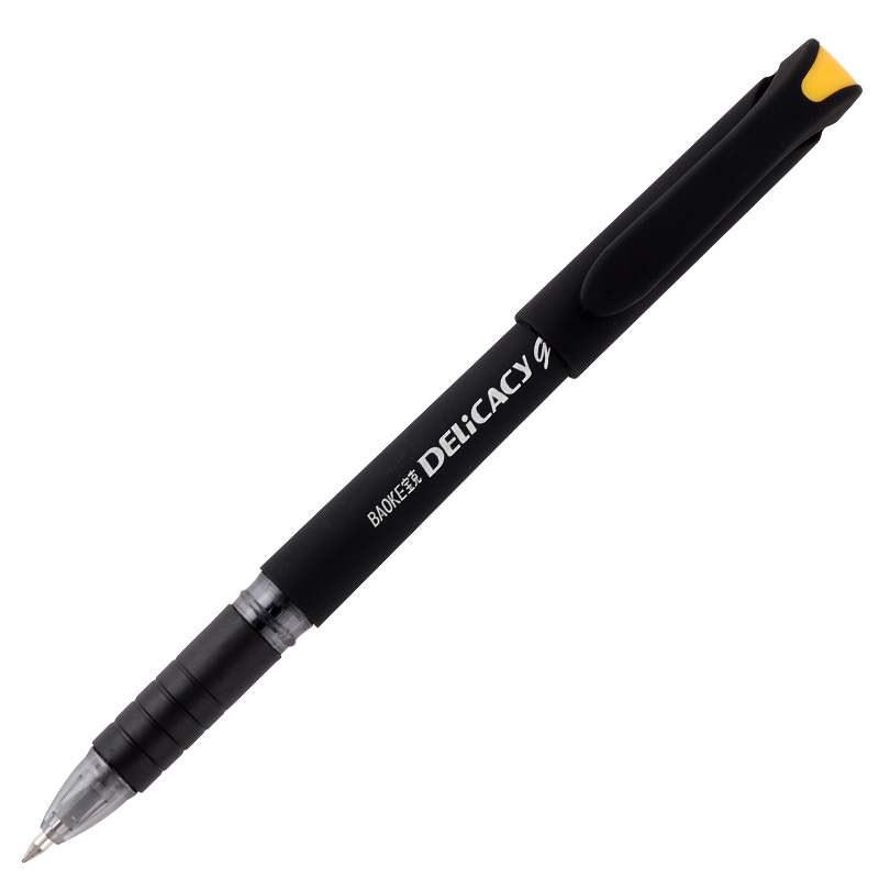 宝克(baoke) PC1998中性笔磨砂签字笔办公用品签名笔黑色0.5mm 12支/盒高清大图