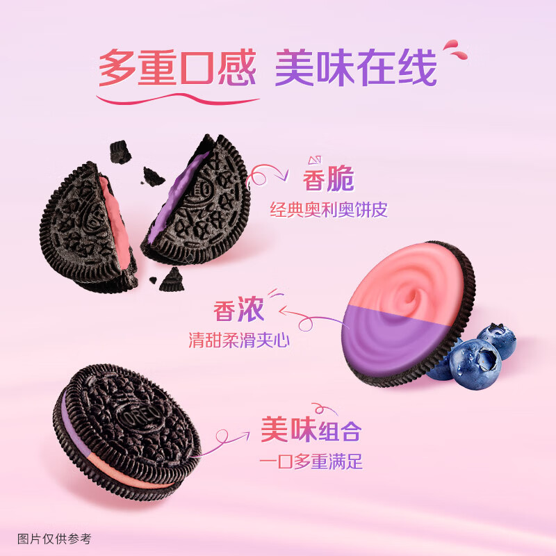 奥利奥夹心饼干(蓝莓味+树莓味)97g*3盒 独立包装下午茶儿童饼干高清大图