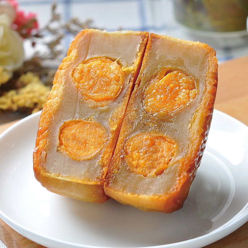 华美月饼礼盒广式双黄蛋黄白莲蓉豆沙五仁多口味 企业团购中秋送礼 时尚双黄纯白莲蓉(1味4饼)