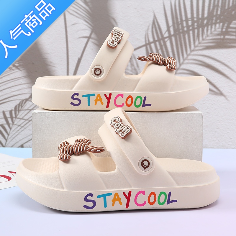 SUNTEK凉鞋女款外穿休闲舒适女鞋百搭女士踩屎感防滑软底情侣两穿凉拖鞋高清大图