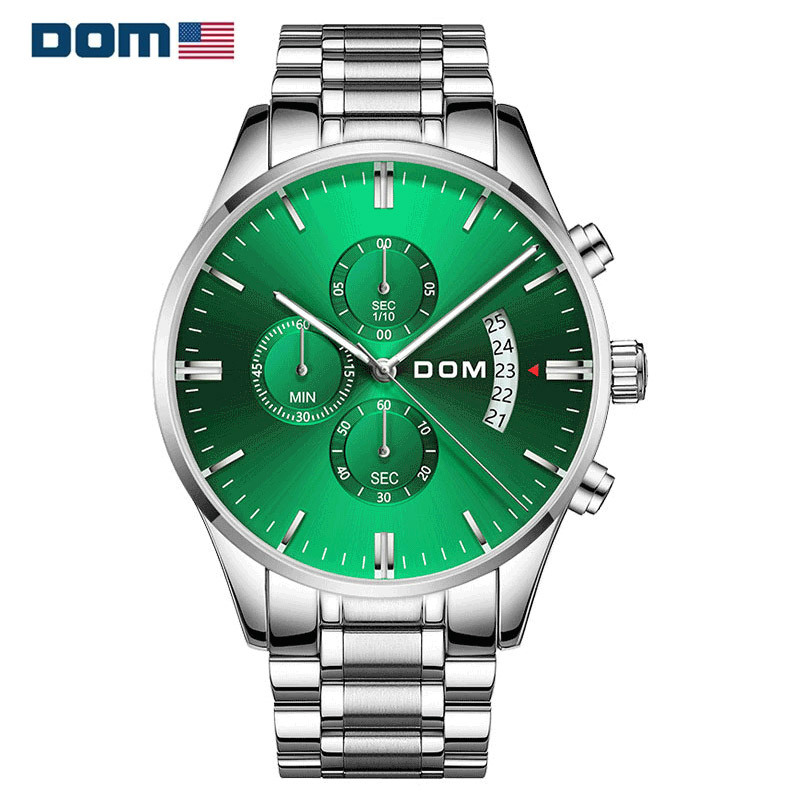 美国dom多姆品牌手表男多功能石英表男士腕表时尚气质m1313d视频