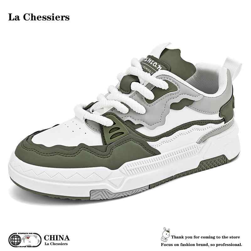 La Chessiers小白鞋2025新款春秋季透气百搭韩版潮流休闲运动鞋子男平底学生低帮港风板鞋