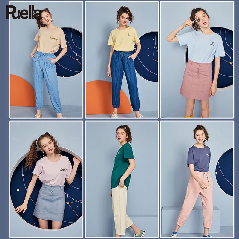 拉夏贝尔Puella拉夏贝尔旗下十二星座联名短袖T恤ins潮女减龄