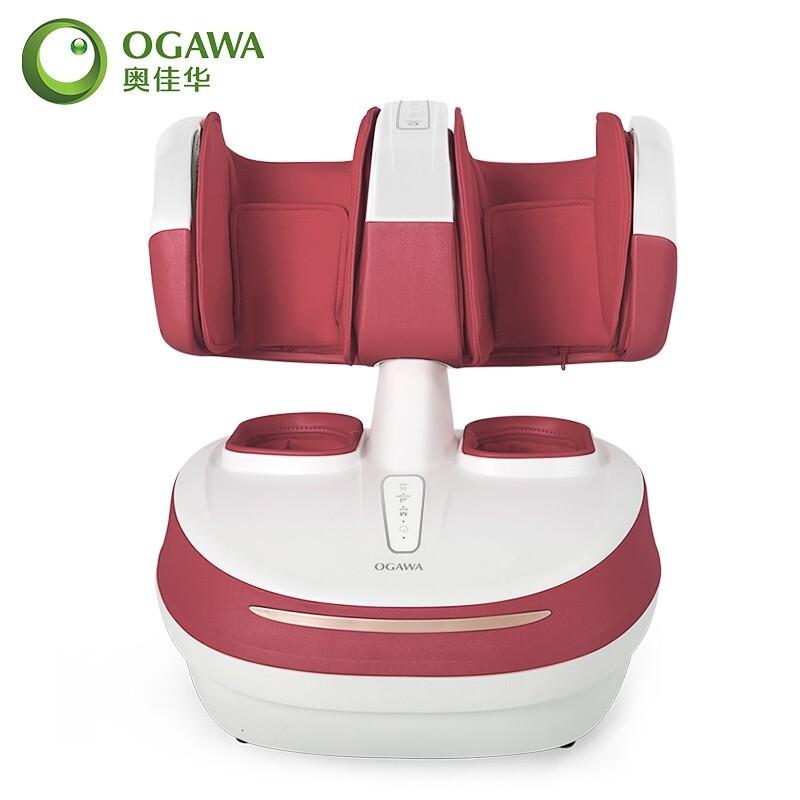 奥佳华(OGAWA) 足疗机腿部足部按摩器分体式膝腿足护理机脚底按摩脚机精选推荐乐膝足OG-3208教师节礼物 胭脂红