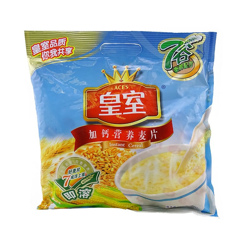 皇室 加钙营养麦片 600g袋 早餐冲饮免煮谷物即食小袋装