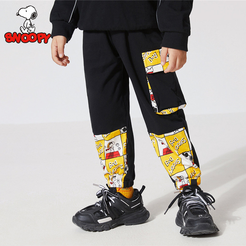 史努比SNOOPY童装儿童裤子新款男童卫裤宝宝春秋长裤